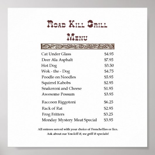 Roadkill Poster (Voorkant)
