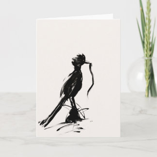 Roadrunner avec la carte de voeux de serpent