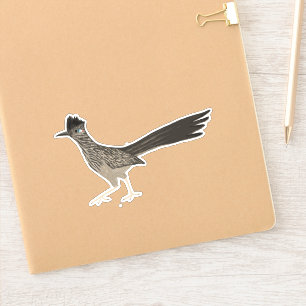 Roadrunner Bird Colored Pencil Art Sticker