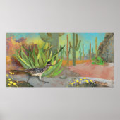 Roadrunner in de woestijn poster (Voorkant)