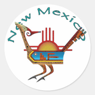 Roadrunner - New Mexico Ronde Sticker