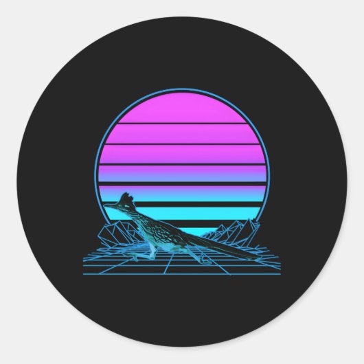 Roadrunner Pastel Gothic Vaporwave Ronde Sticker (Voorkant)