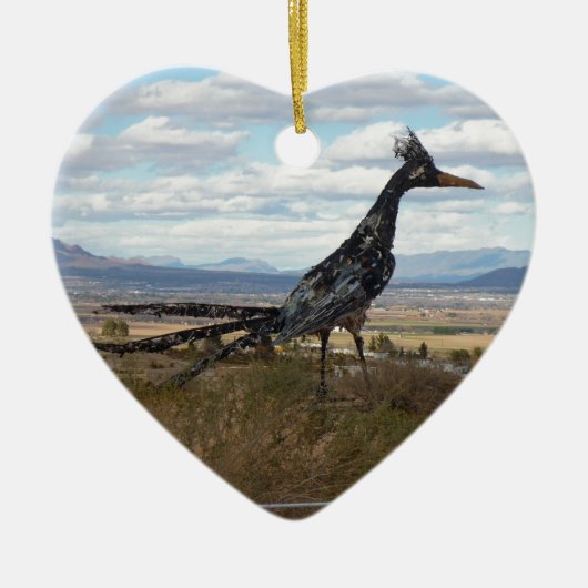Roadrunner-standbeeld Keramisch Ornament (Voorkant)