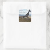 Roadrunner standbeeld vierkante sticker (Tas)