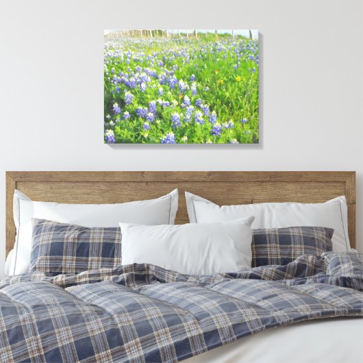 Roadside Bluebonnets Stretted Canvas (Insitu (Slaapkamer))
