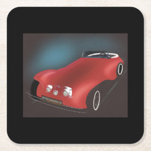 Roadster 13 vierkante kartonnen onderzetter