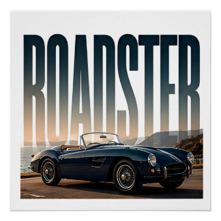 Roadster Luxe Open Weg Editoriale Grafiek Perfect Poster