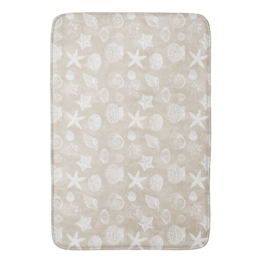 Roam Beige White Beach Shells Badmat (Voorkant Verticaal)