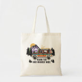 Roam Far en Wander Wide Camping Canvas tas (Voorkant)