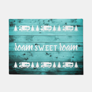 Roam Sweet Roam Camper Quote Blauwgroen Hood Deurmat