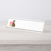 Roamantische katten bureau naambordje (Voorkant)