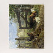 Roaming Farmyard Chickens Carl Jutz Legpuzzel (Verticaal)