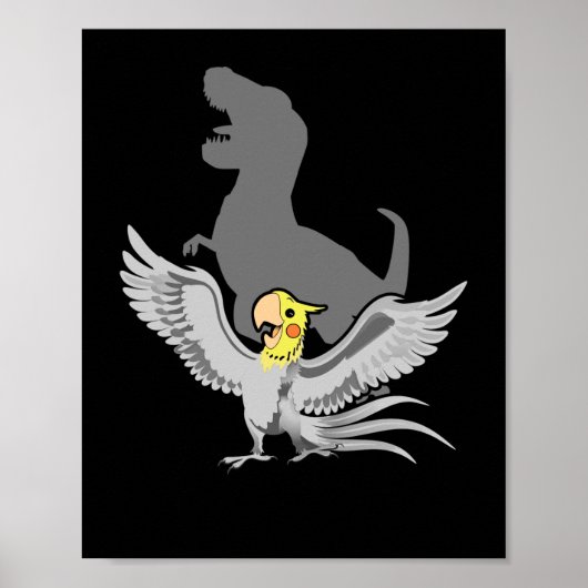 Roaming Parrot Birb Memes Funny T-Rex Cockatiel Poster (Voorkant)