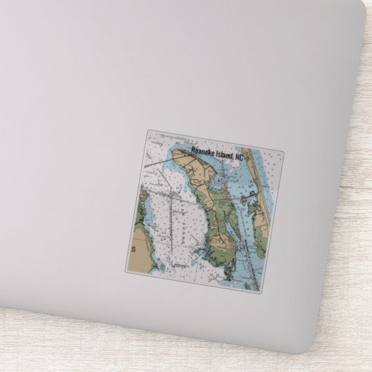 Roanoke Island NC Chart Sticker (Detail)