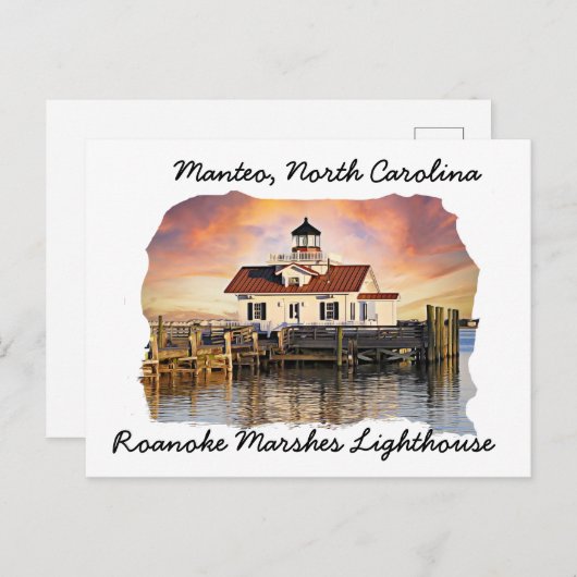Roanoke Marshes Lighthouse Manteo NC Briefkaart (Voorkant / Achterkant)