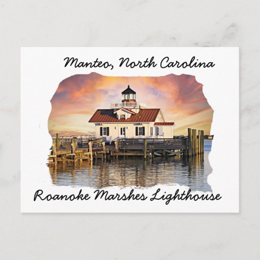 Roanoke Marshes Lighthouse Manteo NC Briefkaart (Voorkant)