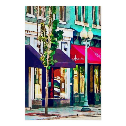 Roanoke VA Street met Restaurant Perfect Poster (Voorkant)