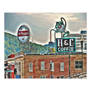 Roanoke VA Virginia Art Print Foto Afdruk