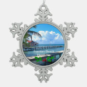 Roantan-strand, Honduras Tin Sneeuwvlok Ornament (Voorkant)