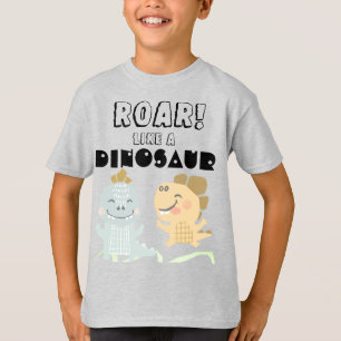 Roar als een dinosaurus   Zwarte tekst van Funny B T-shirt