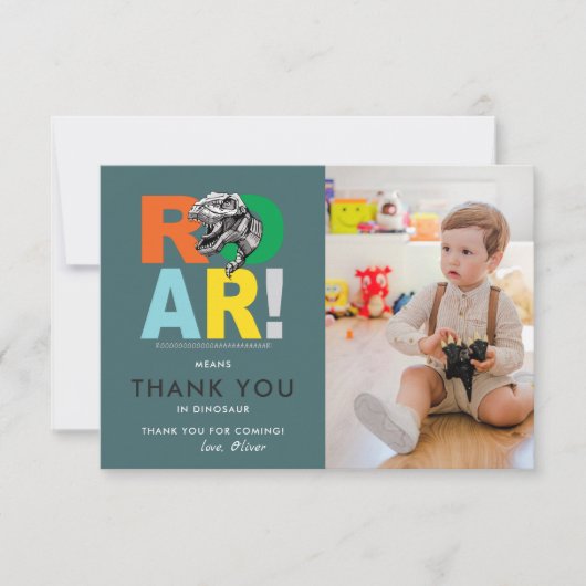 Roar betekent bedankt | Dinosaur Hartelijk dank (Voorkant)