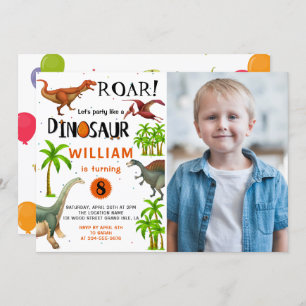 Roar Boys Dinosaur Birthday Oerwoud Foto Kaart
