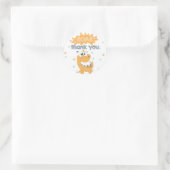 ROAR Dinosaur Birthday Bedankt Ronde Sticker (Tas)