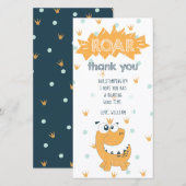 Roar Dinosaur Carte de remerciements d'anniversair (Devant / Derrière)