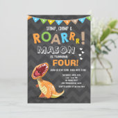 ROAR Dinosaur Dino Invitation de fête d'anniversai (Debout devant)