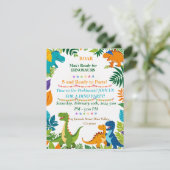 Roar Dinosaur Invitation de fête d'anniversaire (Debout devant)