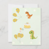 Roar Dinosaur Invitation de fête d'anniversaire (Dos)