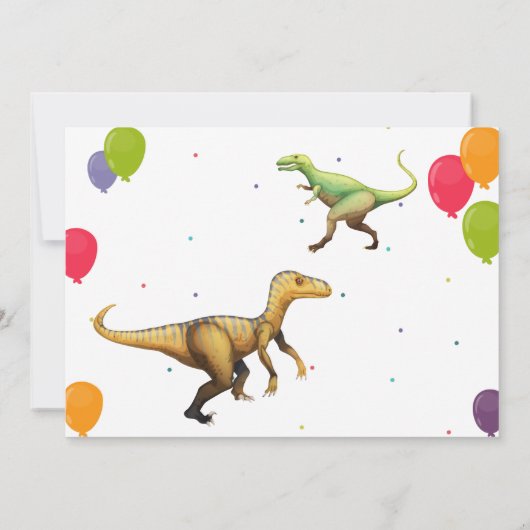 Roar Dinosaur Jungle Anniversaire Photo Carte de r (Dos)
