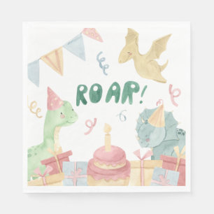 Roar Dinosoar Birthday Napkins Dino Birthday Party Servet