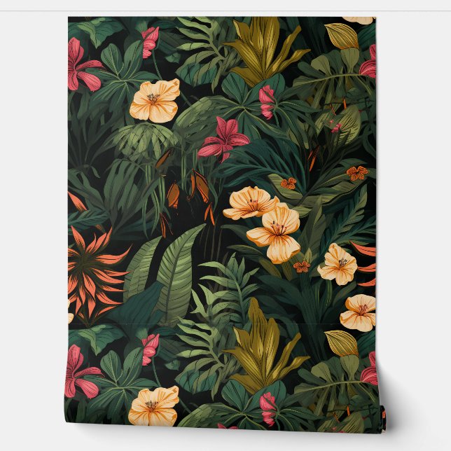 Roar & Explore Rainforest Botanical Behang (Afrollen)