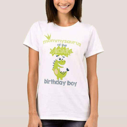 ROAR Green Gepersonaliseerde Dinosaurus Verjaardag T-shirt (Voorkant)
