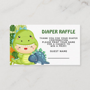 Roar Het is een Dinosaur Diaper Raffle Informatiekaartje