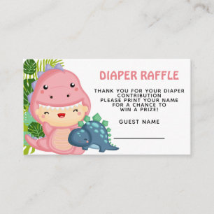 Roar Het is een Dinosaur Girl Baby shower Informatiekaartje