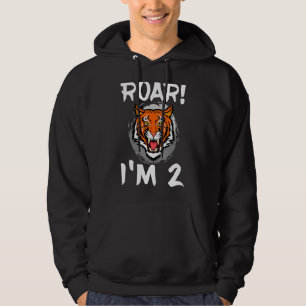 Roar ik ben 2 Tiger Animal Theme Verjaardagsfeestj Hoodie