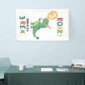 Roar Ik ben een 3-Rex Kinder derde verjaardag part Spandoek (Beurs)