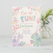 Roar Into Fun Dinosaur Invitation Editable (Debout devant)