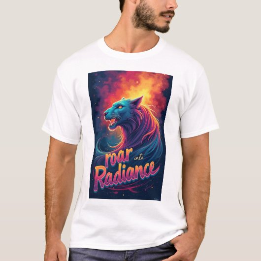 "Roar into Radiance" Tiger Graphic T-shirt (Voorkant)