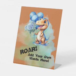 Roar is een jongen T-Rex dinosaurus op maat Reclamebord Met Voetstuk
