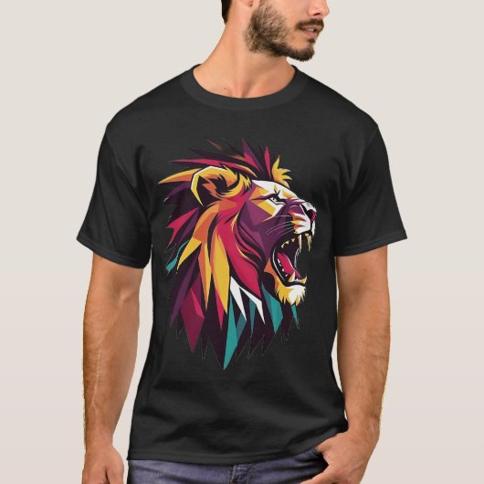 Roar Majestic : T-shirt Lion Artistique" (Devant)