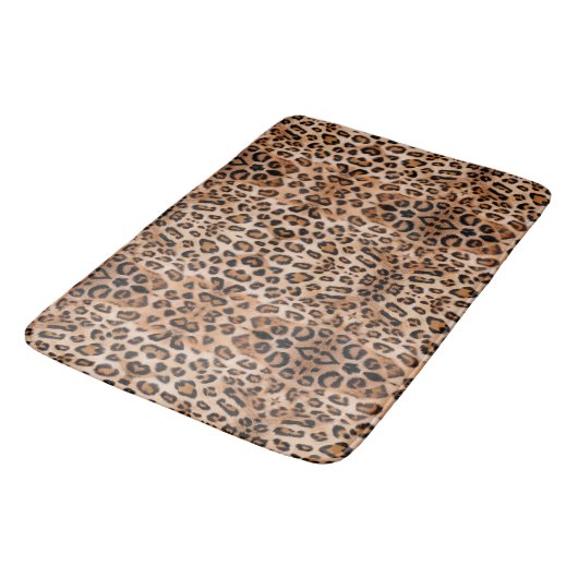 Roar met Stijl: Custom Leopard Print Badmat (Gekanteld)