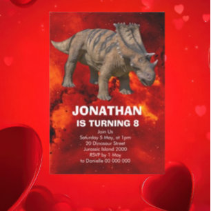 Roar-some Dinosaur Verjaardagsfeestje Uitnodiging