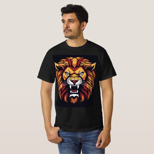 "Roar with Confidence: gewaagde leeuw gedrukt T-sh T-shirt (Voorkant volledig)