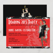 Roaring 20 Afrikaanse Flapper Girl-uitnodigingen Kaart (Voorkant / Achterkant)