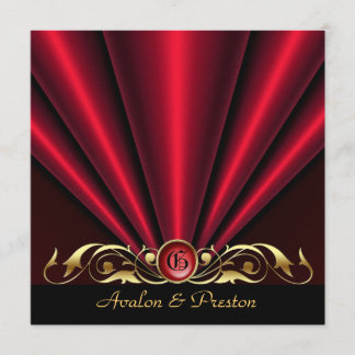 Roaring 20 Red Art Deco Bridal Shower Invitation Kaart