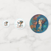 Roaring 20's Art Deco Blauw Confetti (Voorkanten)