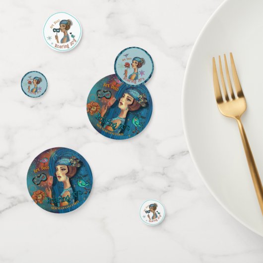Roaring 20's Art Deco Blauw Confetti (Groep)
